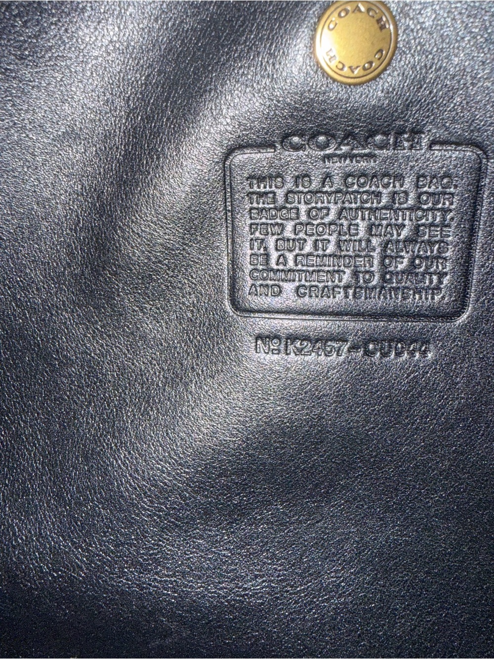 Coach Brooklyn Shoulder Bag 39 Black Natural Grain Leather CU044 $495 Retail - Picture 5 of 6